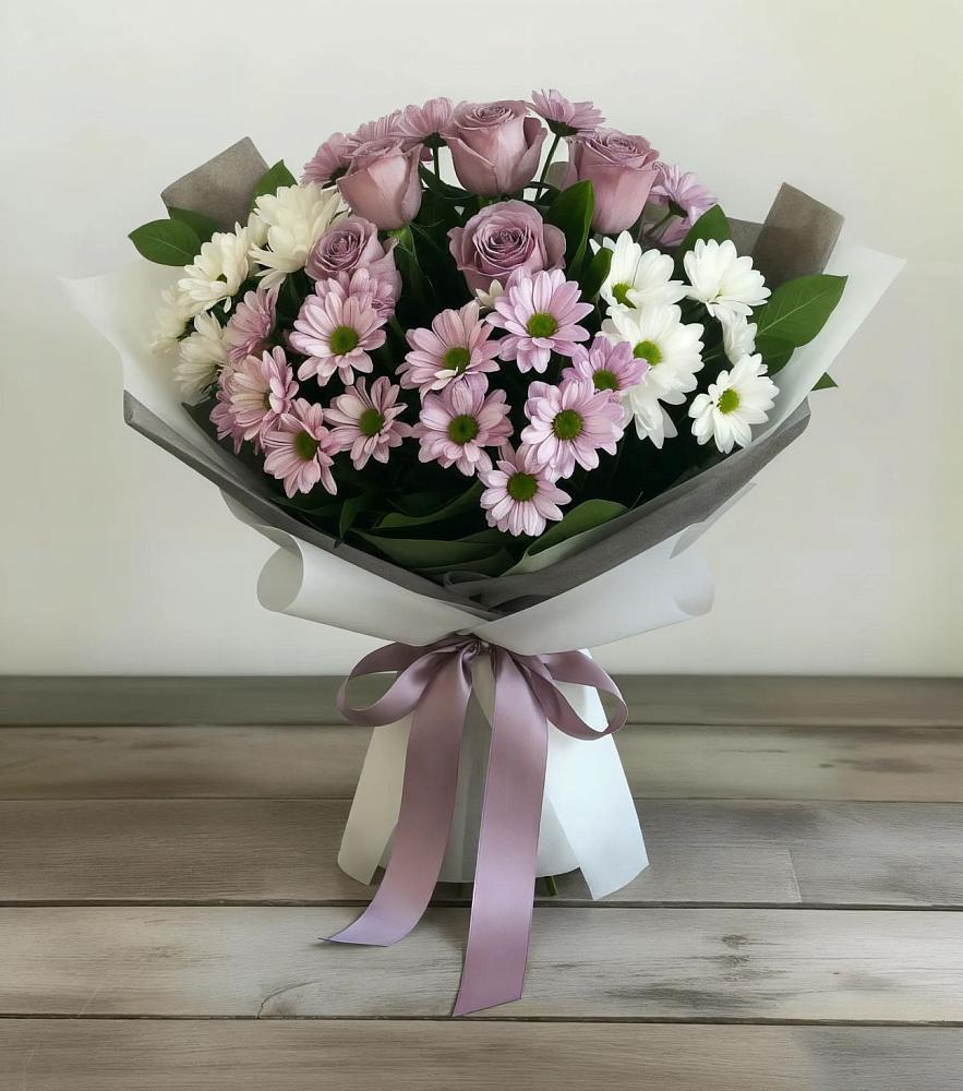 Букет цветов из: Хризантемы и Розы в Кучерле