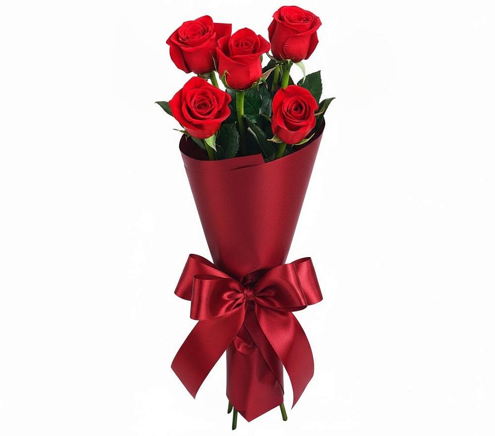 Букет 5 Красных роз Эдлесс Лав в Кучерле