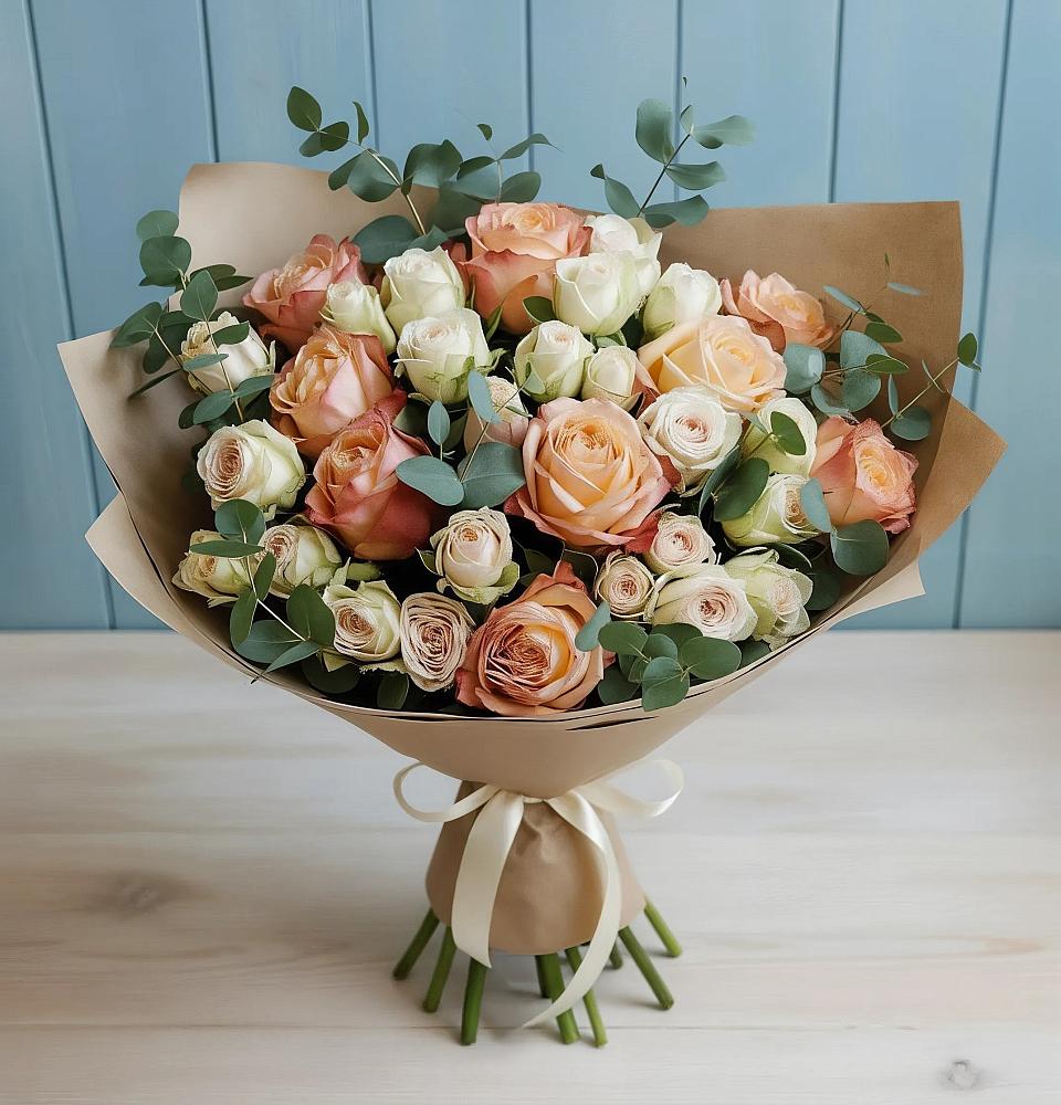 Букет цветов из: Альстромерии и Розы в Кучерле