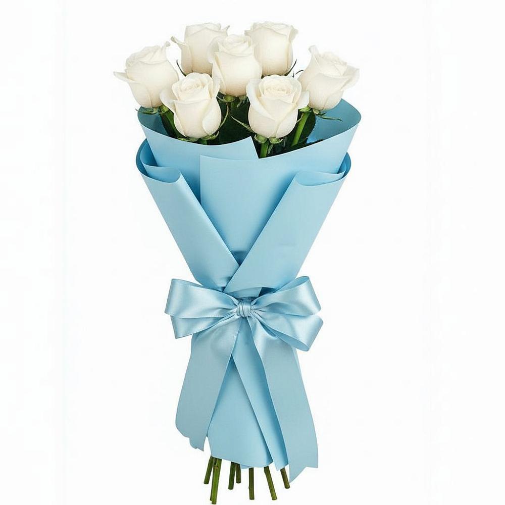 Букет 7 белых роз Проуд в Кучерле