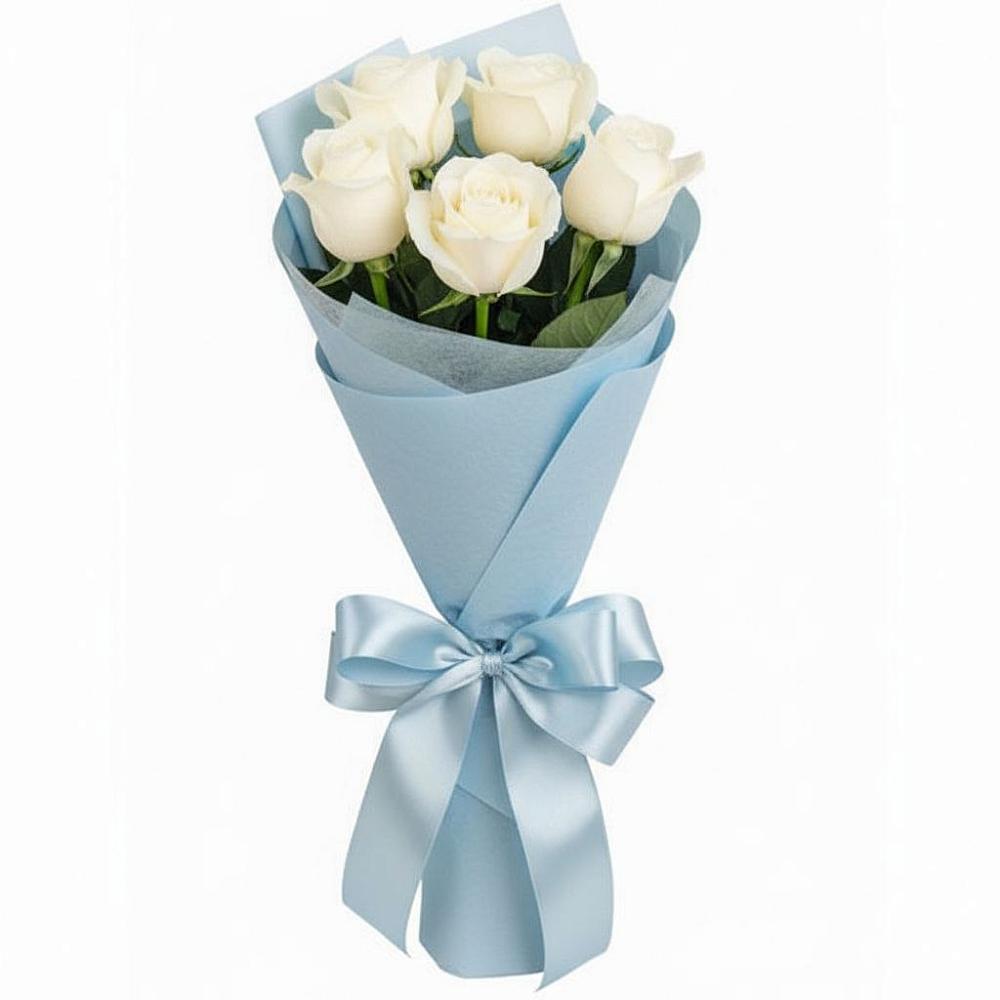 Букет 5 Белых роз Проуд в Кучерле