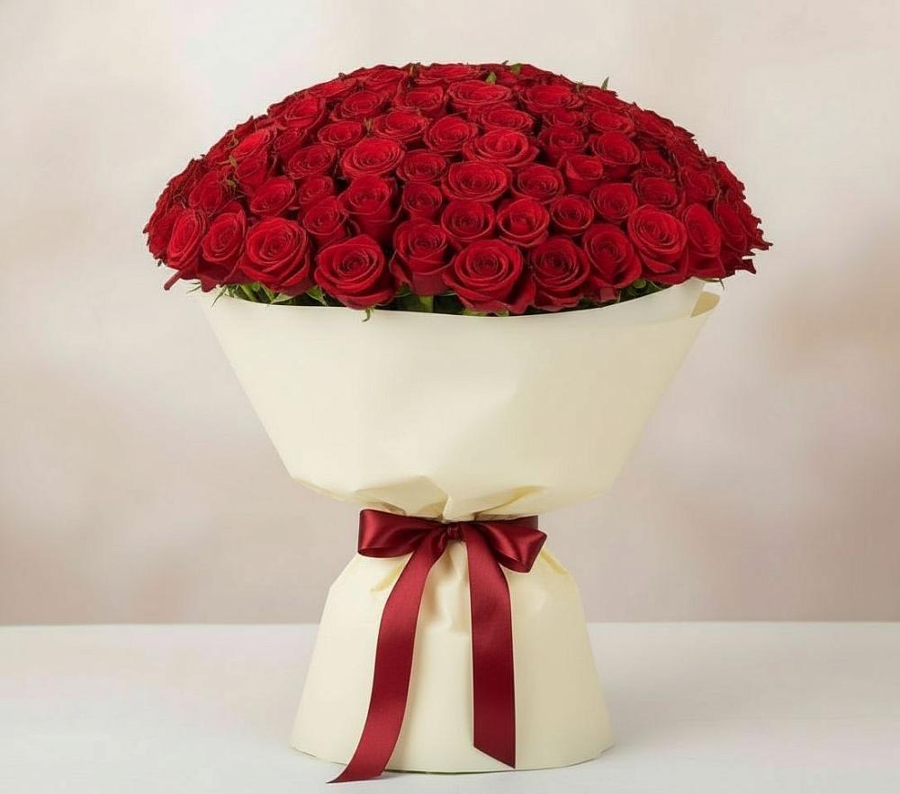Букет 101 Красная роза Милано в Кучерле