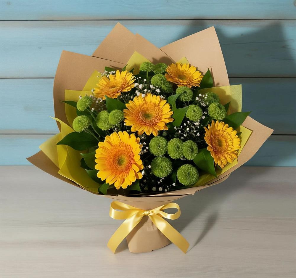 Букет цветов из: Герберы и Хризантемы в Кучерле