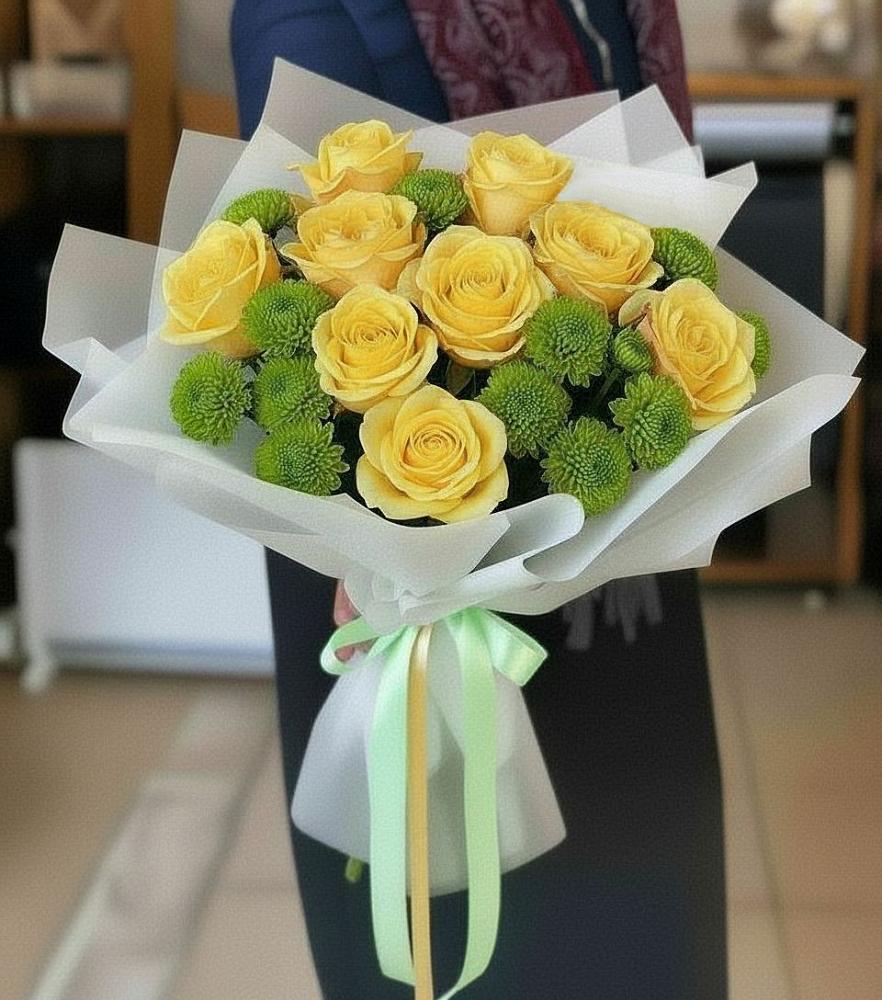 Букет цветов из: Хризантемы и Розы в Кучерле