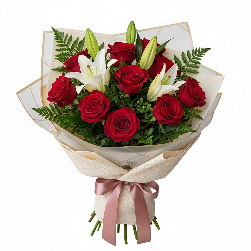 Букет цветов из: Лилии и Розы в Кучерле