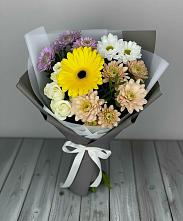 Букет цветов из:  Розы, Герберы и Хризантемы в Кучерле