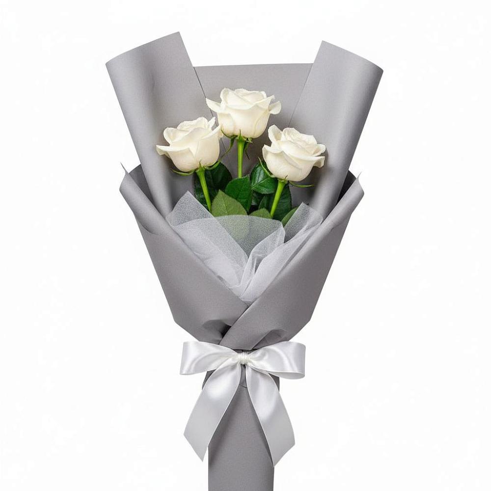 Букет 3 белые розы в Кучерле