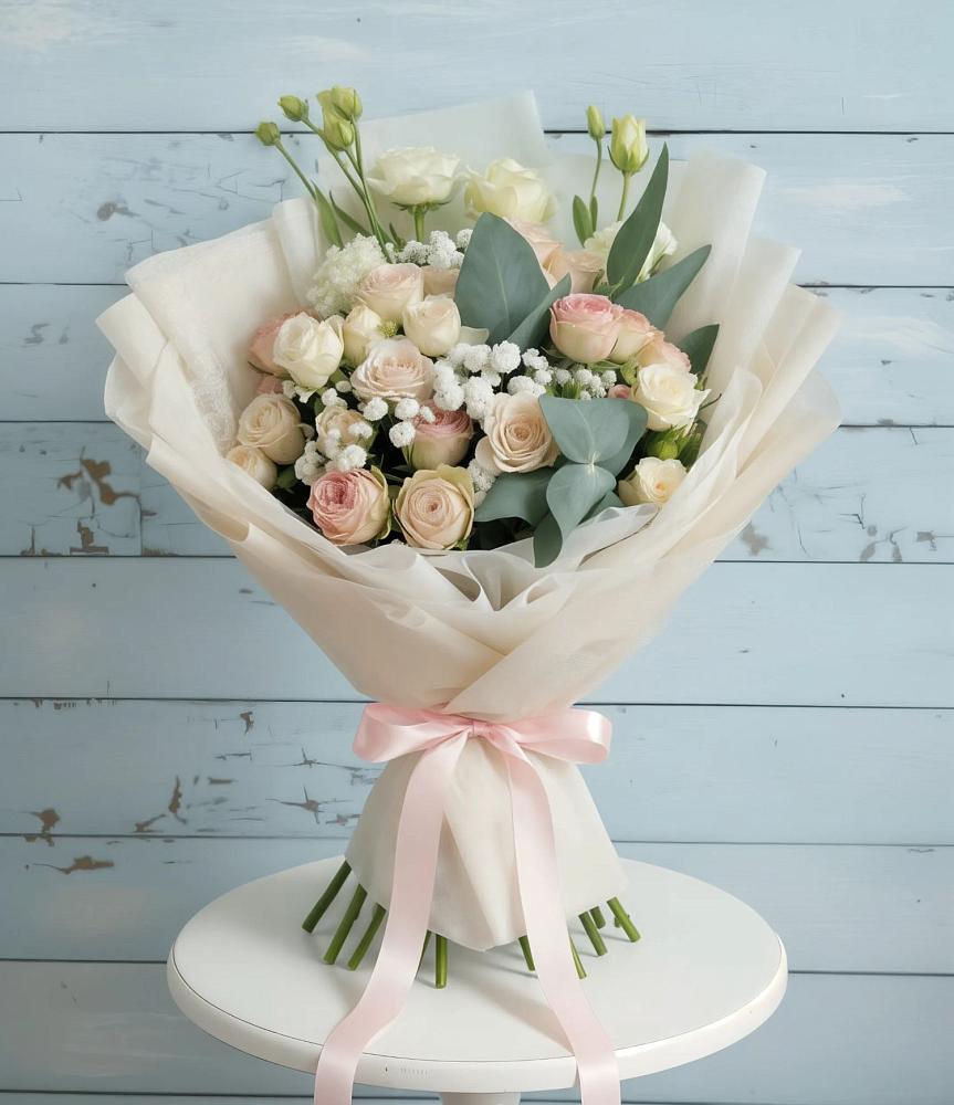 Букет цветов из: Розы и Лизиантусы в Кучерле